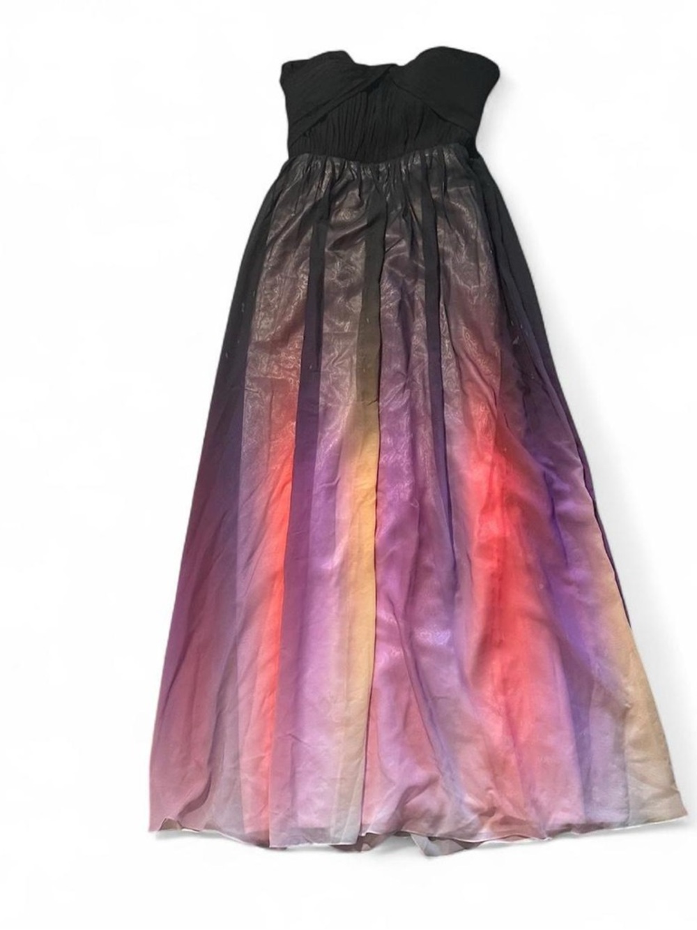 Strapless multicolor Ombre Evening Prom Dress gown boho